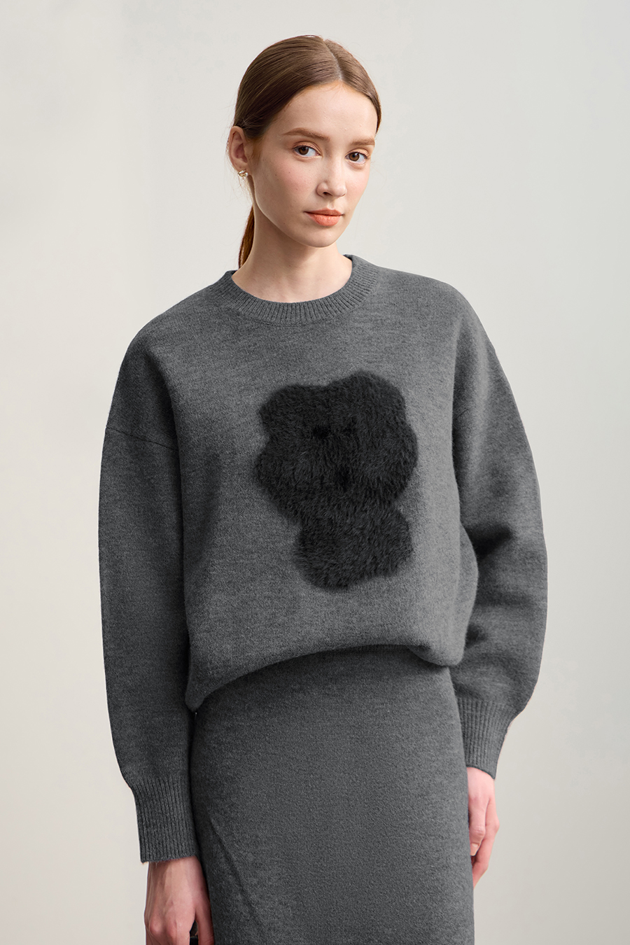 Drop Shoulder Jacquard Pullover Sweater|AMII-AMII.com