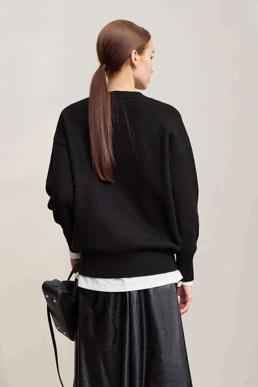 Drop Shoulder Jacquard Pullover Sweater|AMII-AMII.com