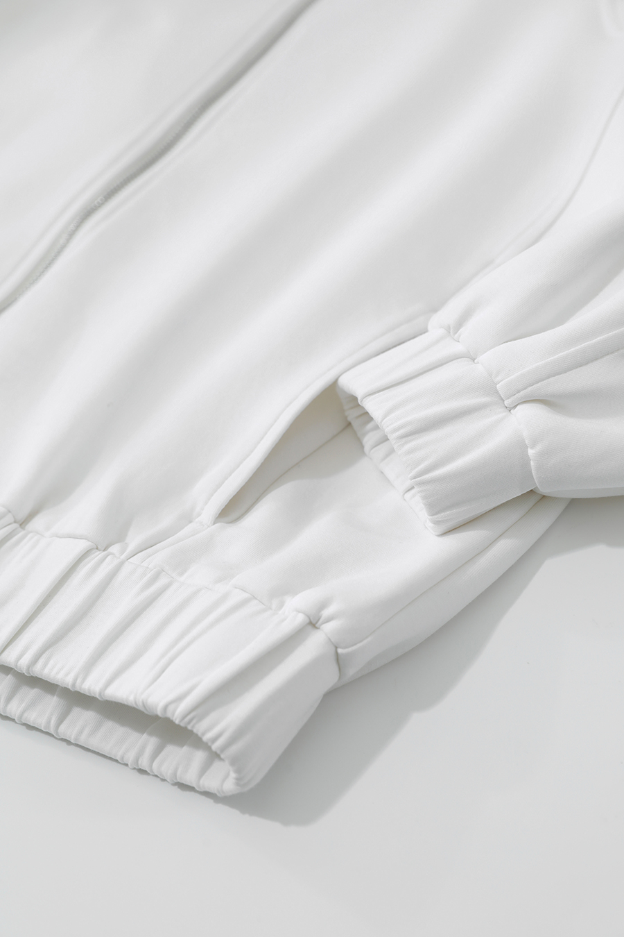 Pure Cotton Stand Up Collar Zipper Drop Shoulder Jacket |Amii