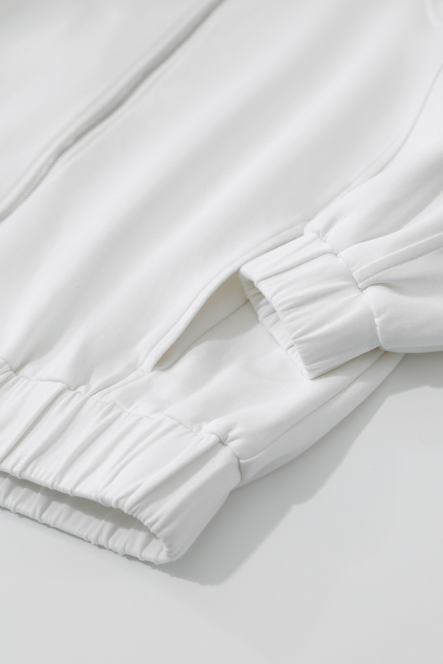 Pure Cotton Stand Up Collar Zipper Drop Shoulder Jacket |Amii