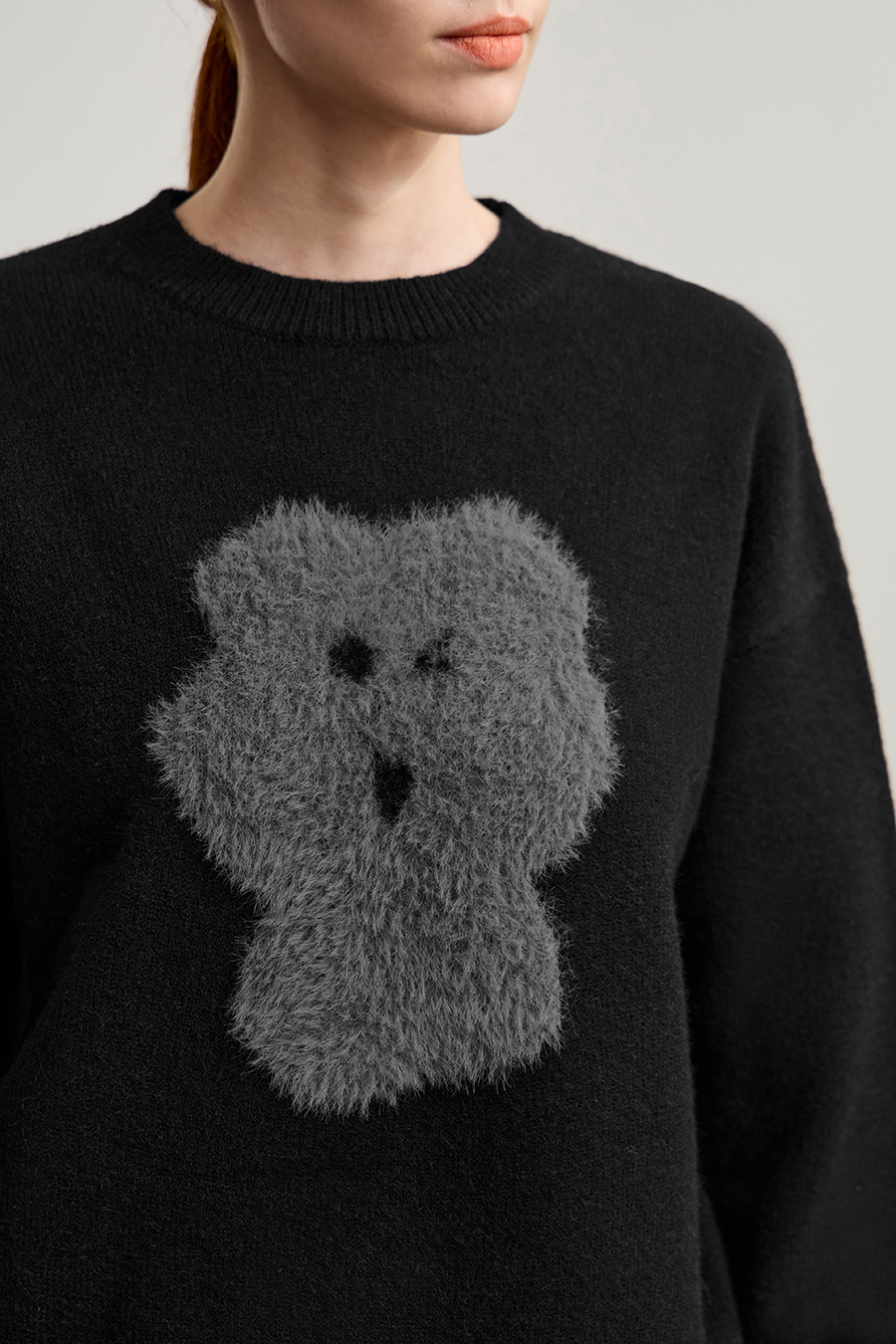 Drop Shoulder Jacquard Pullover Sweater|AMII-AMII.com