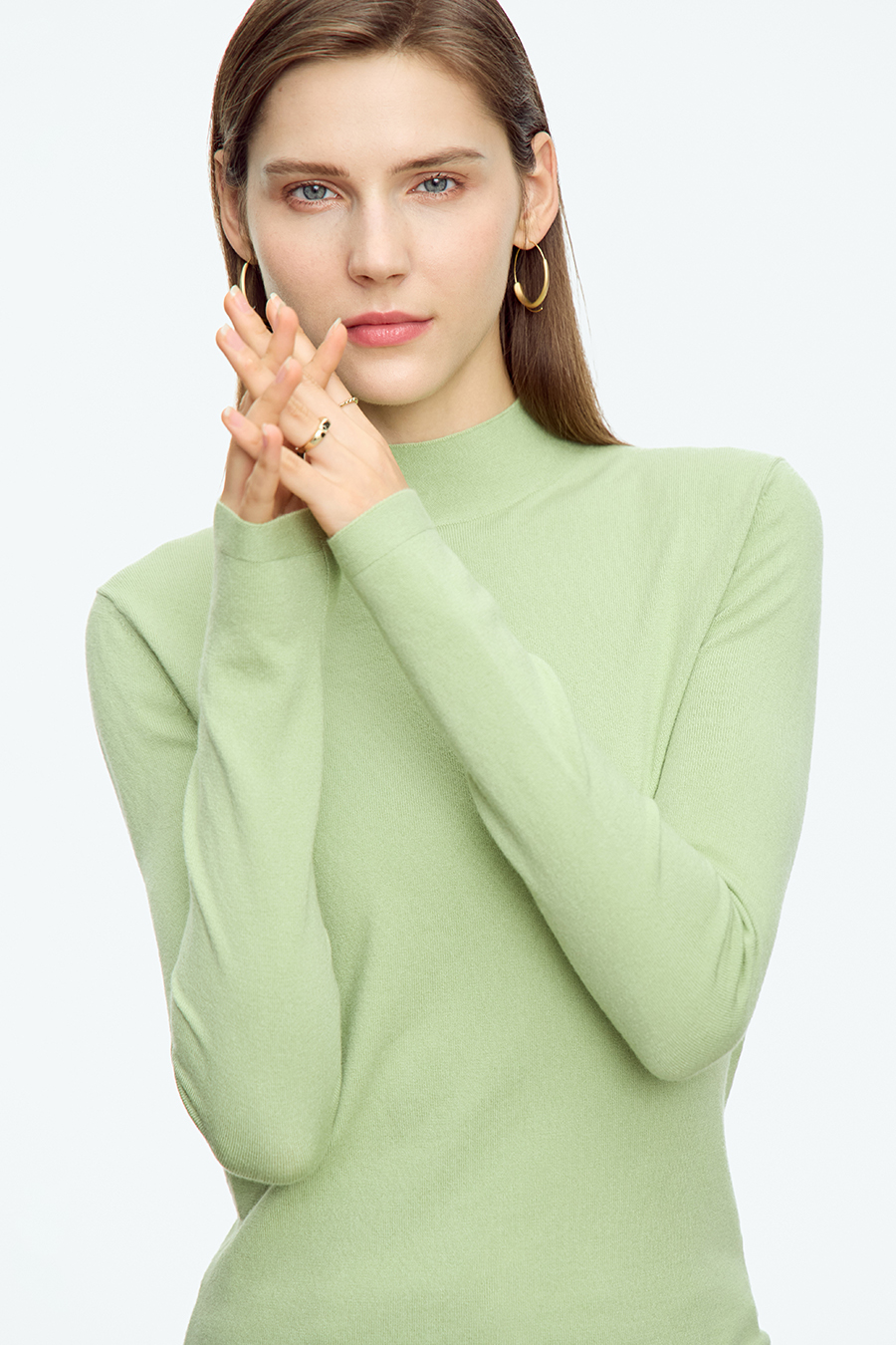 Mock Neck Slim Sweater|AMII-AMII.com