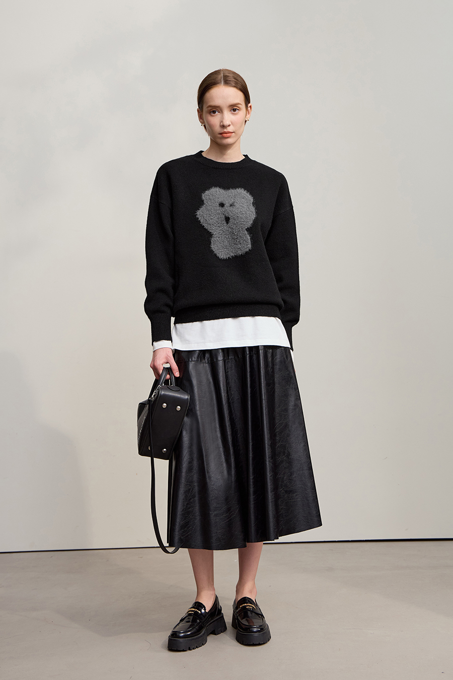 Drop Shoulder Jacquard Pullover Sweater|AMII-AMII.com