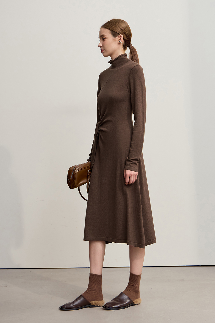 High Neck Tie - Waist Dress|AMII-AMII.com