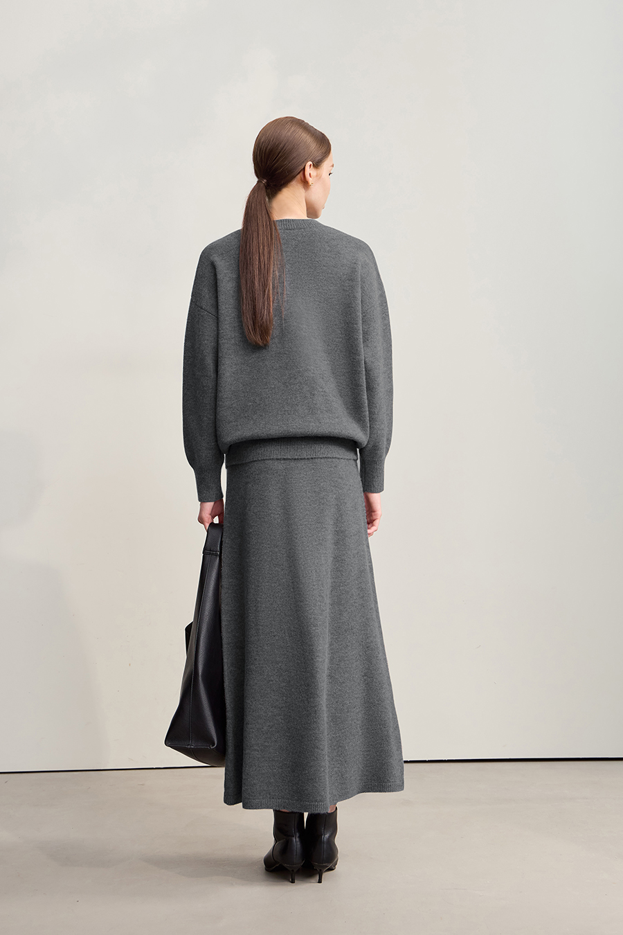 Drop Shoulder Jacquard Pullover Sweater|AMII-AMII.com