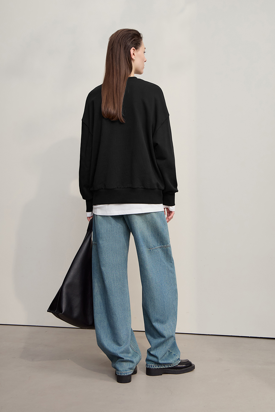 Letter & Heart Embroidered Sweatshirt