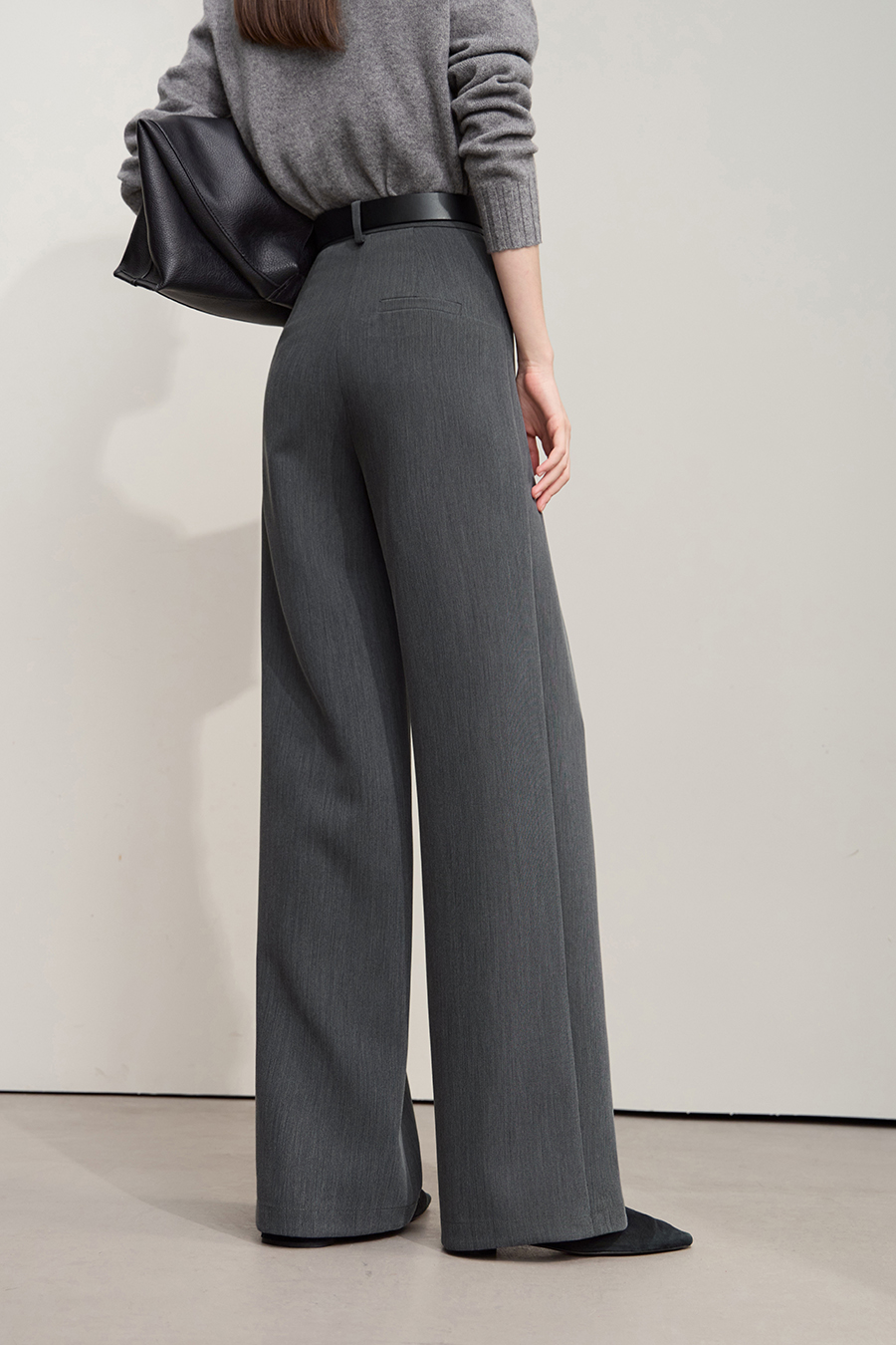 Wide Leg Pleated Casual Pants
