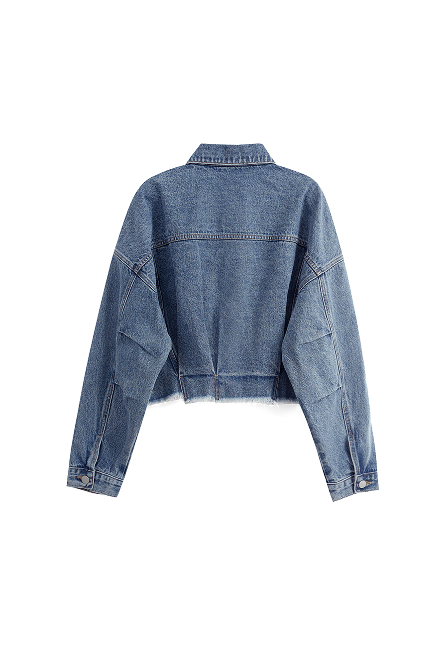 Frayed Cropped Denim Jacket