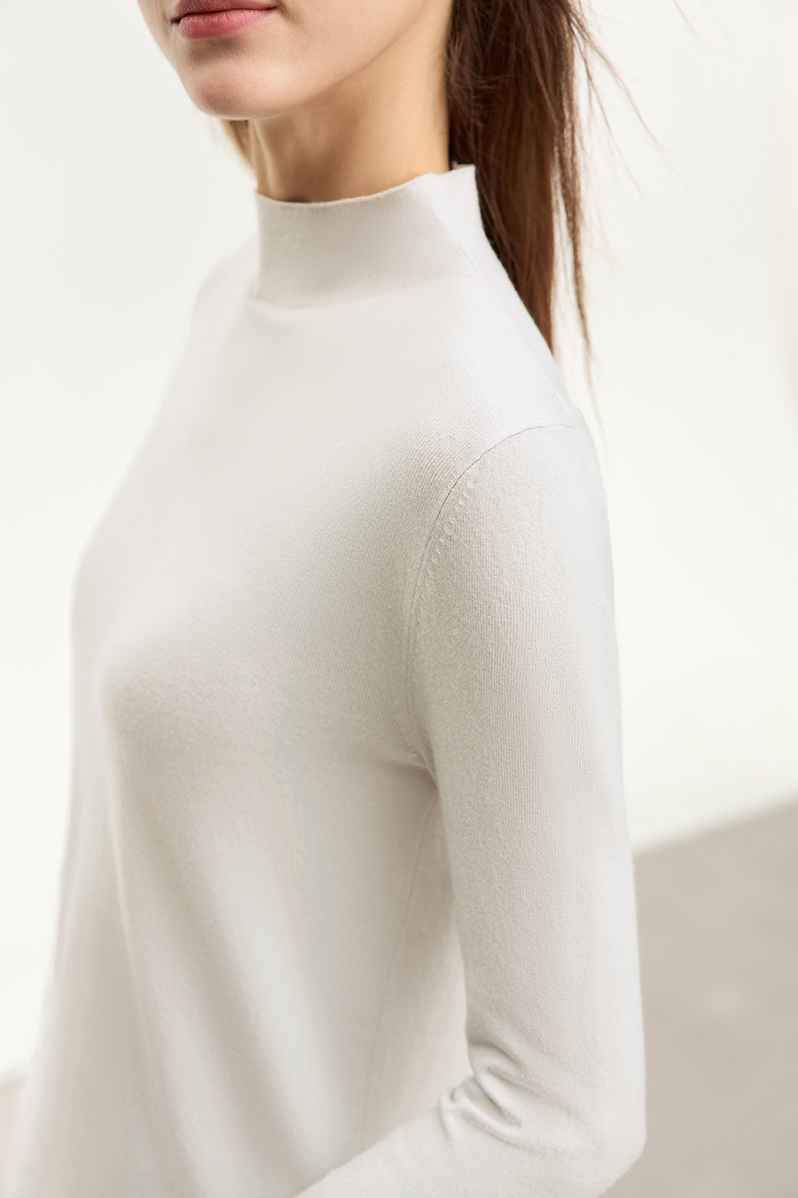 Mock Neck Slim Sweater|AMII-AMII.com