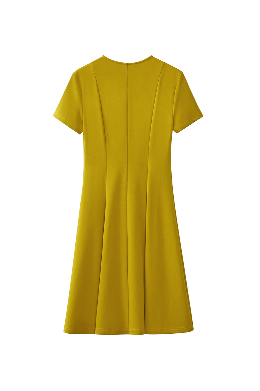 Paneled Slim Fit V-Neck Dress|AMII-AMII.com