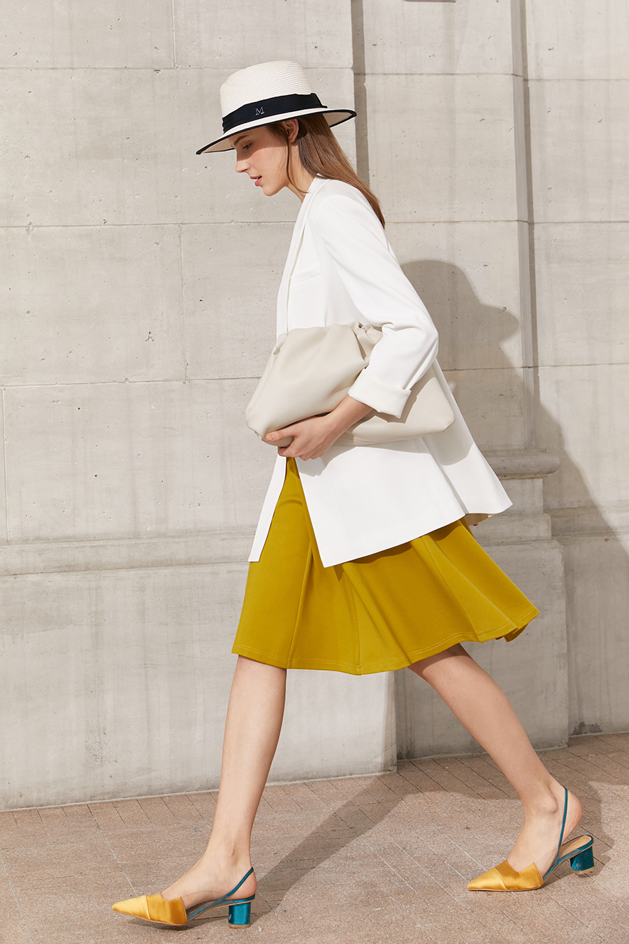 Paneled Slim Fit V-Neck Dress|AMII-AMII.com