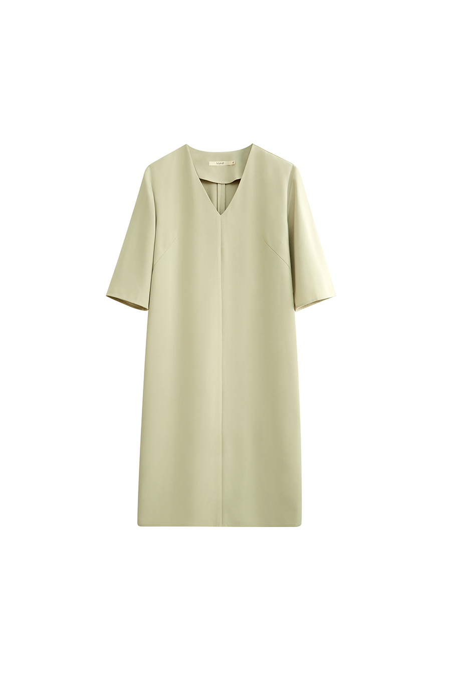 Elegant commuter V-neck dress|AMII