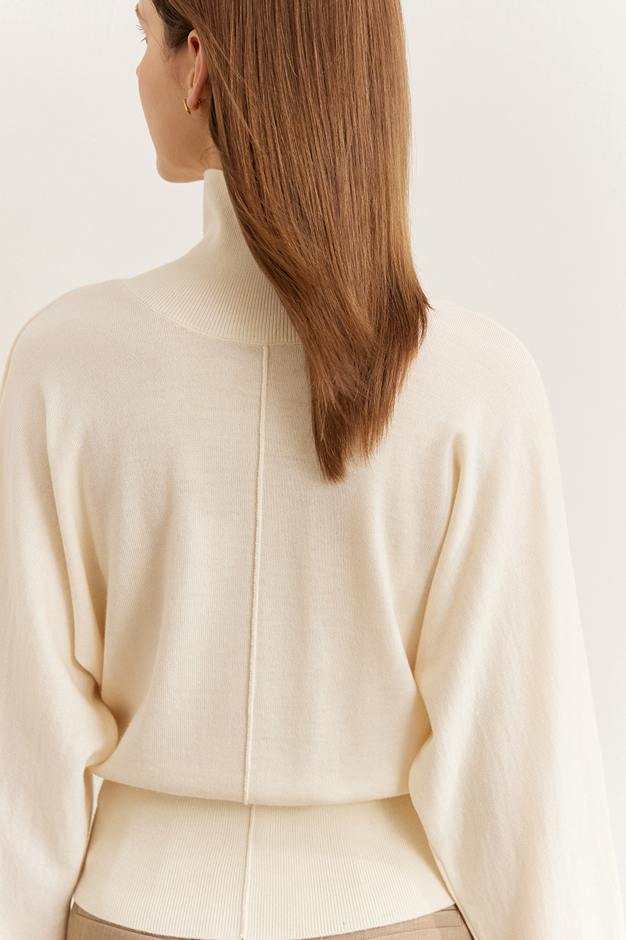 High Neck Buttoned Loose Wool Sweater|AMII-AMII.com