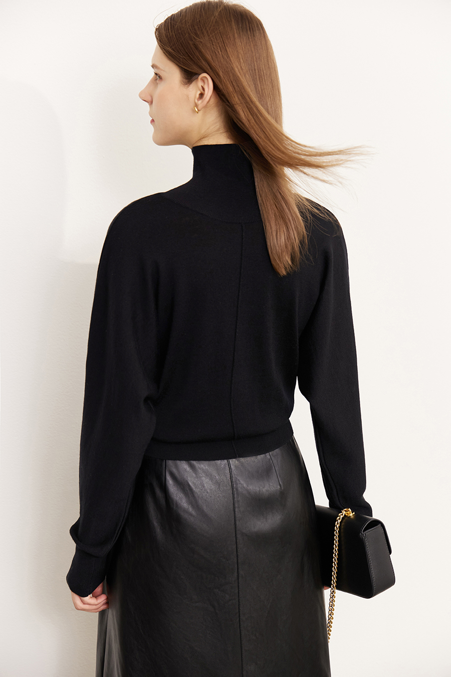 High Neck Buttoned Loose Wool Sweater|AMII-AMII.com