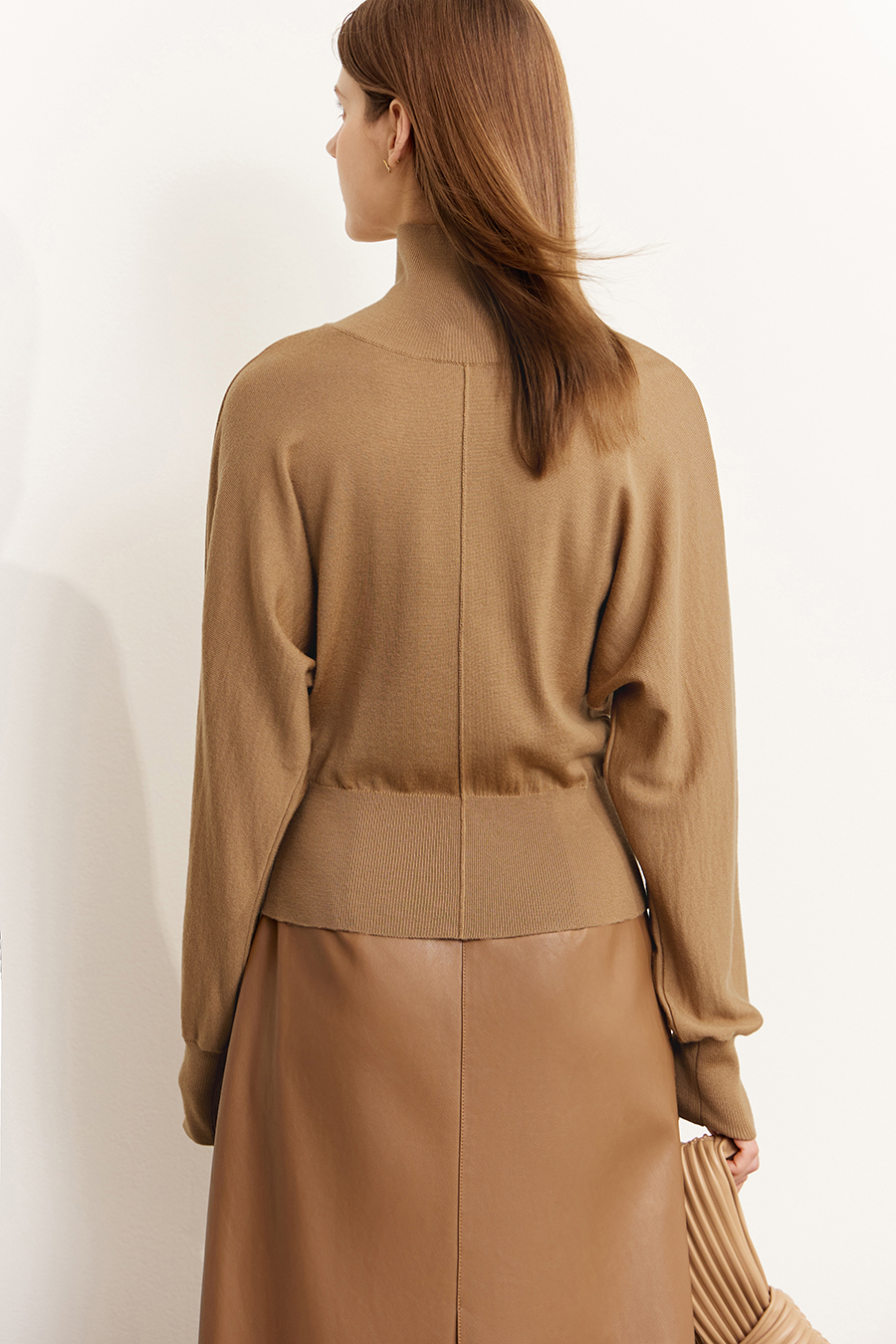 High Neck Buttoned Loose Wool Sweater|AMII-AMII.com