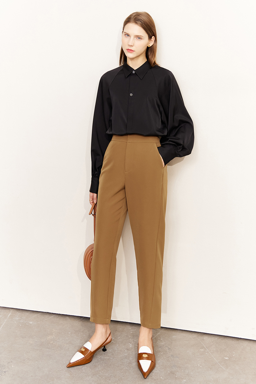 Art Button Lantern Sleeve Shirt|AMII-AMII.com