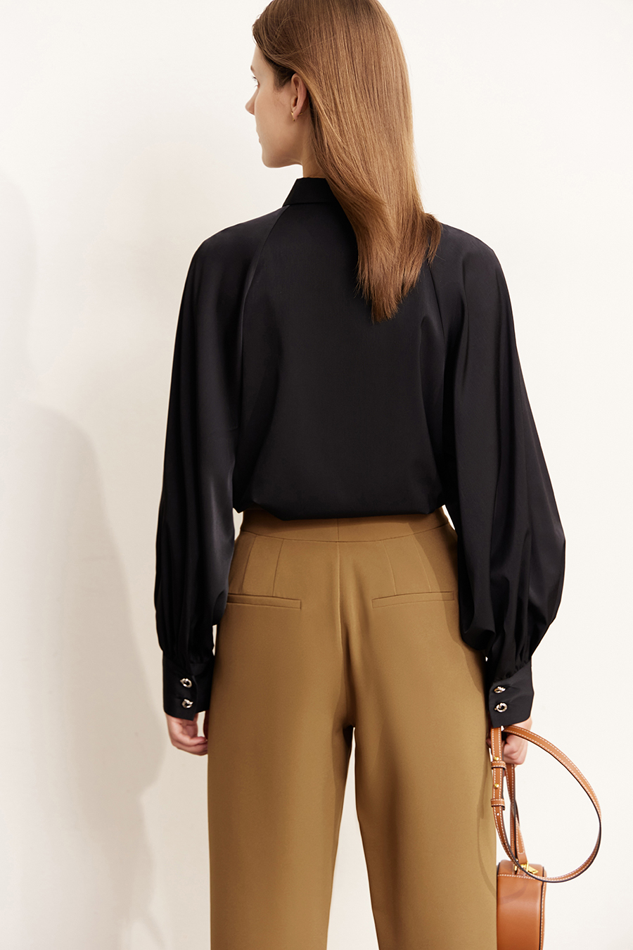 Art Button Lantern Sleeve Shirt|AMII-AMII.com