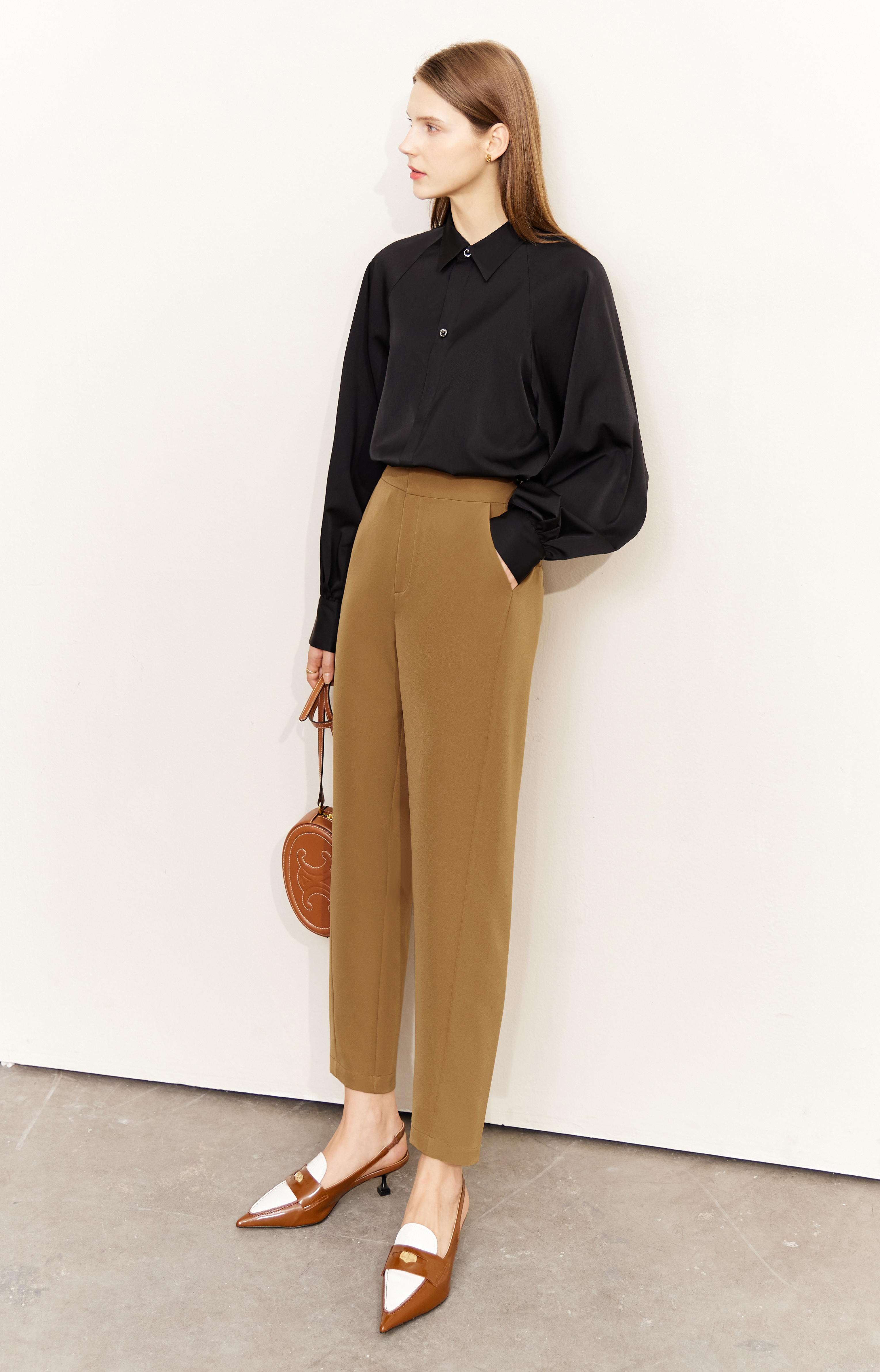 Art Button Lantern Sleeve Shirt|AMII-AMII.com