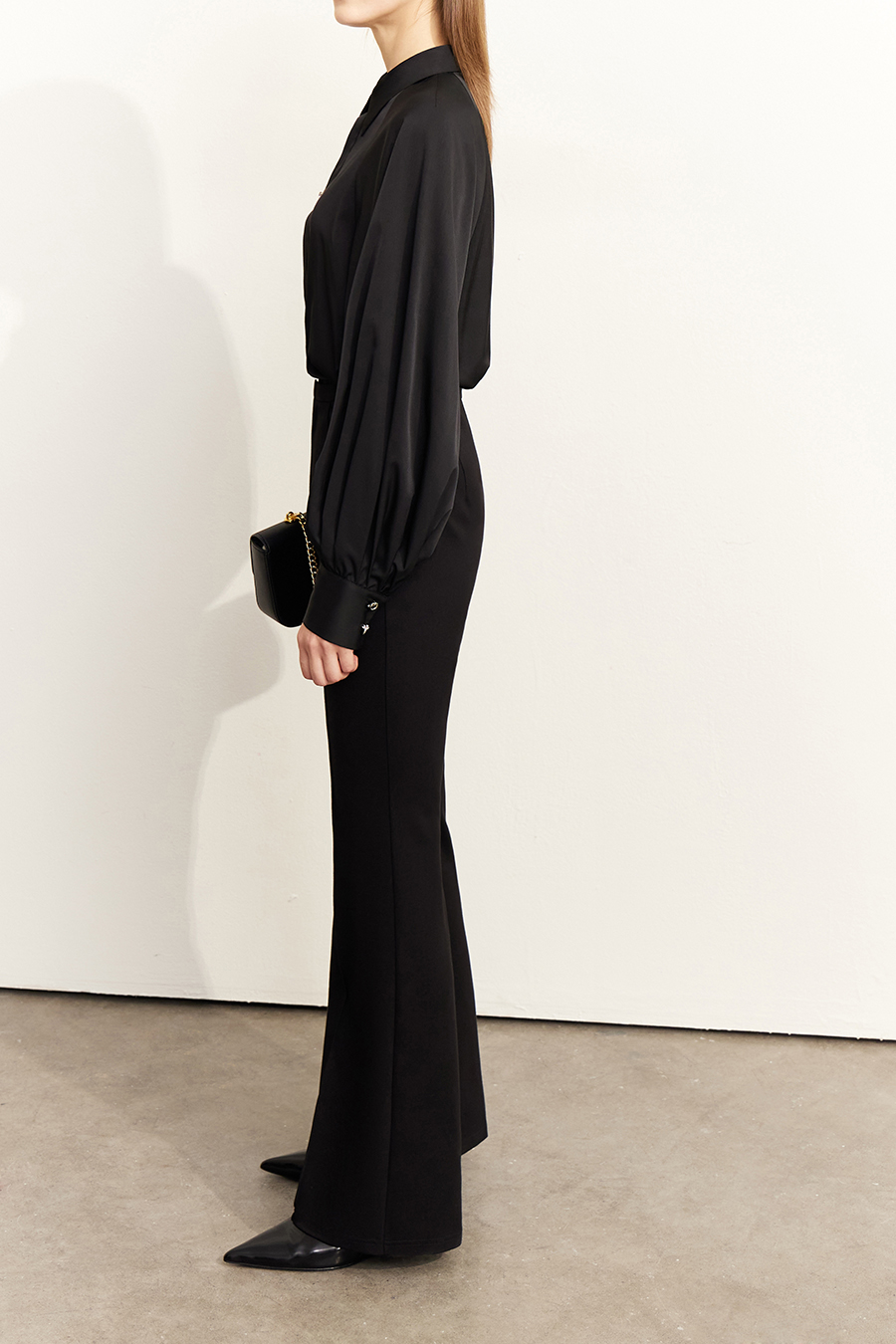 Art Button Lantern Sleeve Shirt|AMII-AMII.com