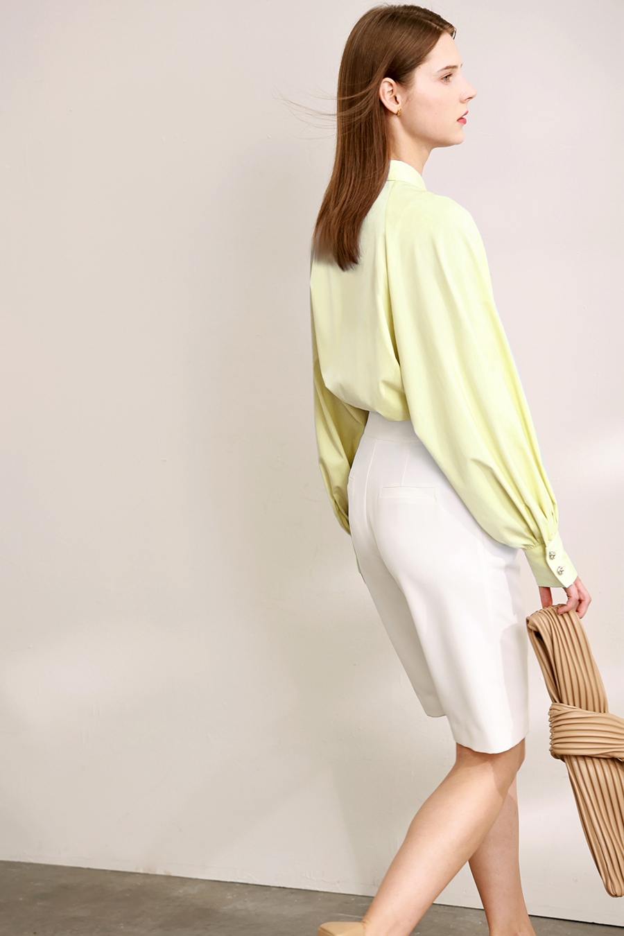 Art Button Lantern Sleeve Shirt|AMII-AMII.com