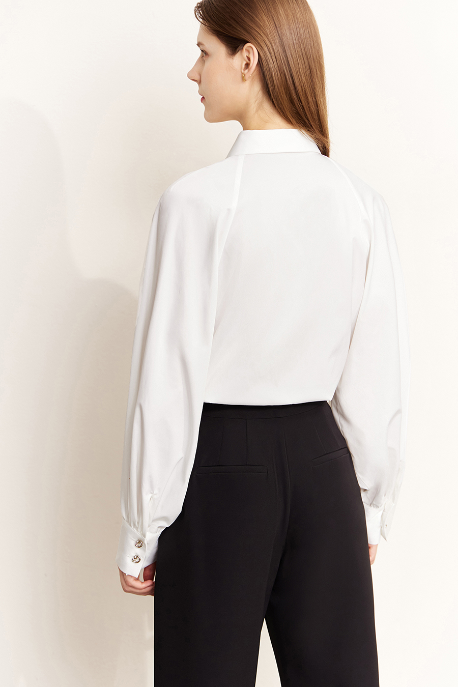 Art Button Lantern Sleeve Shirt|AMII-AMII.com