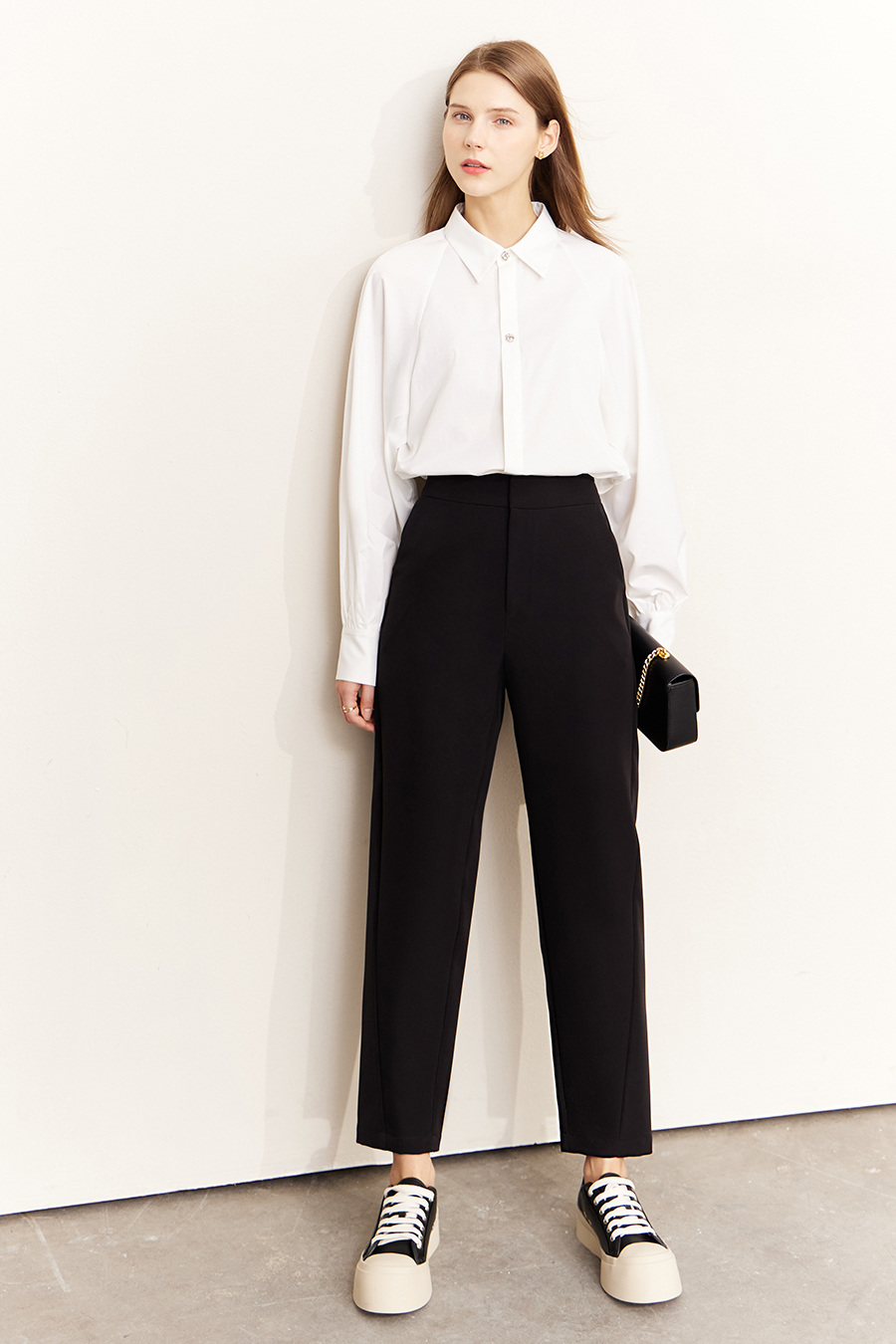 Art Button Lantern Sleeve Shirt|AMII-AMII.com