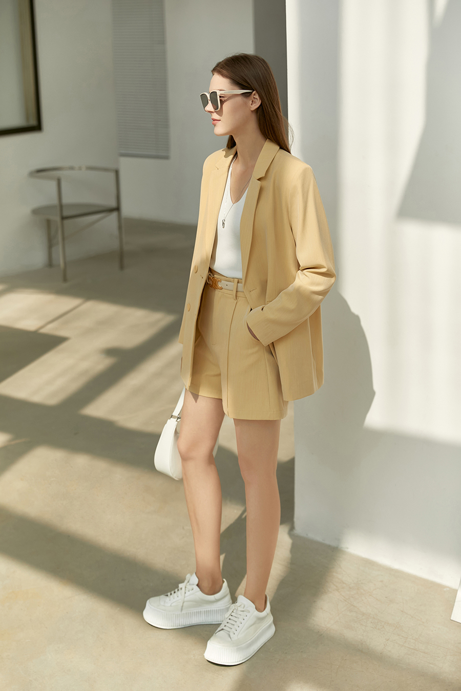 Mid - Length Lapel Suit Jacket|AMII-AMII.com