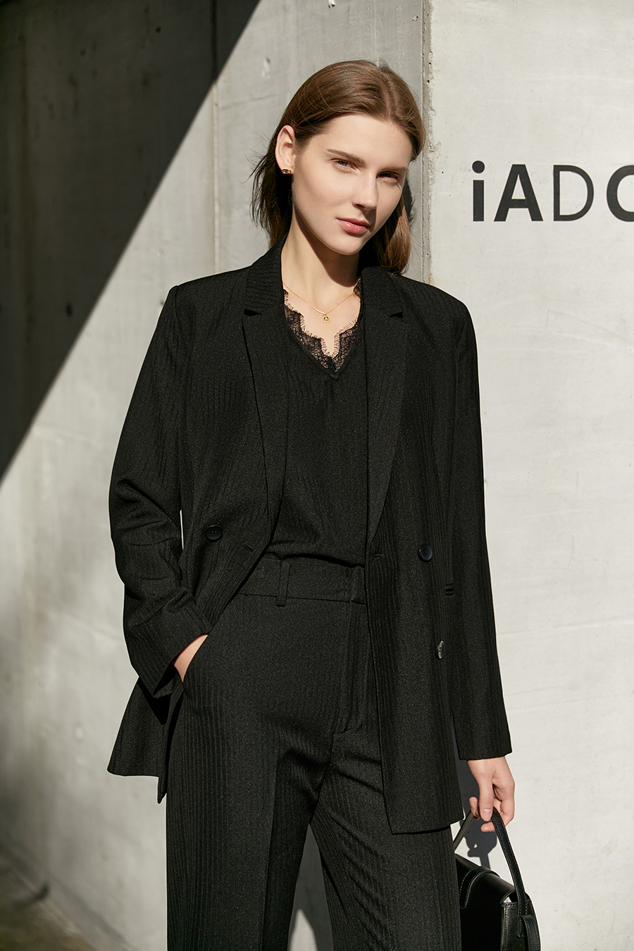 Mid - Length Lapel Suit Jacket|AMII-AMII.com