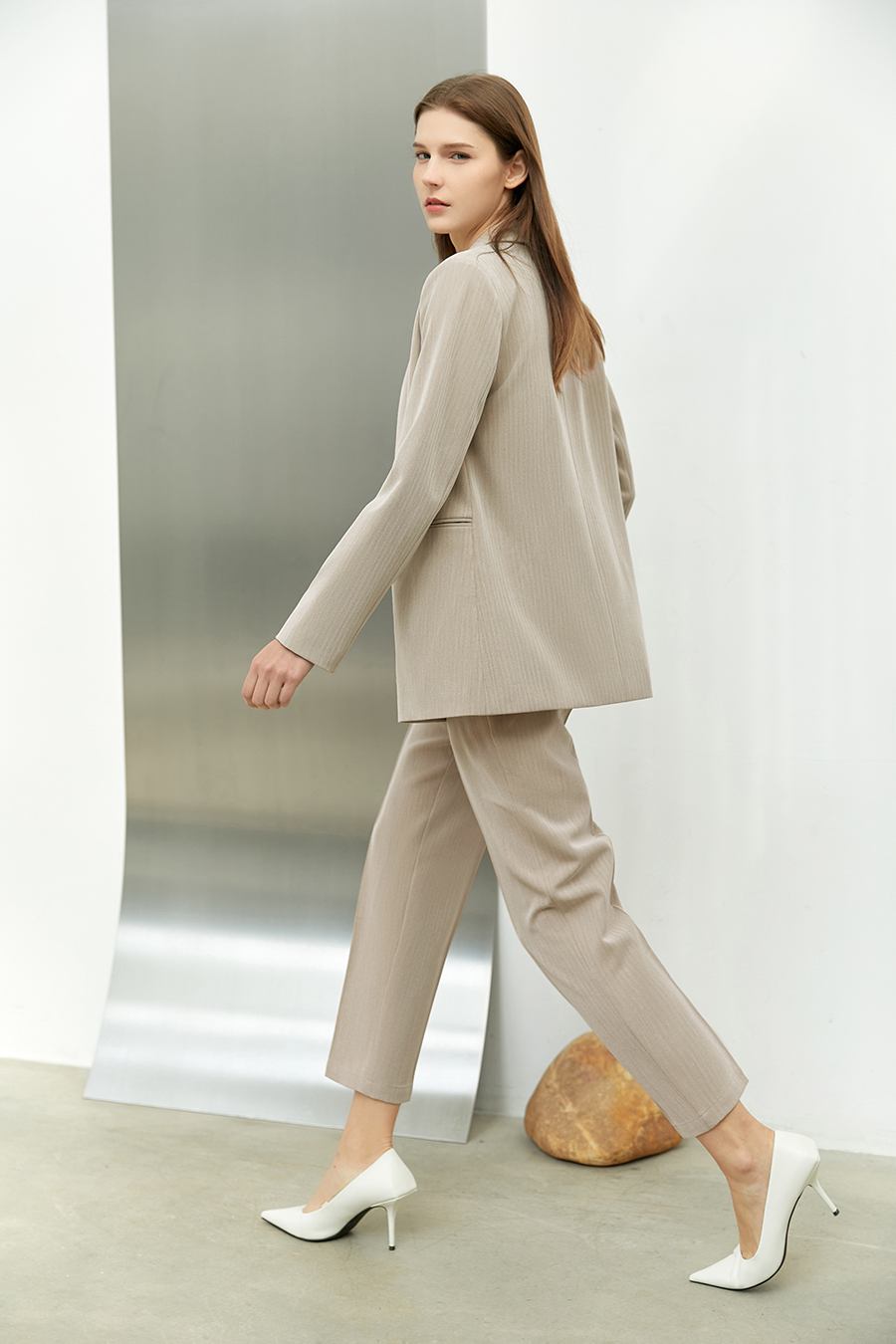 Mid - Length Lapel Suit Jacket|AMII-AMII.com