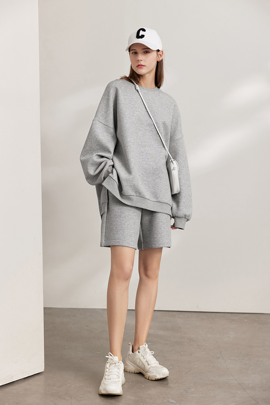 Air Cotton Sweatshirt & Bermuda Shorts Set