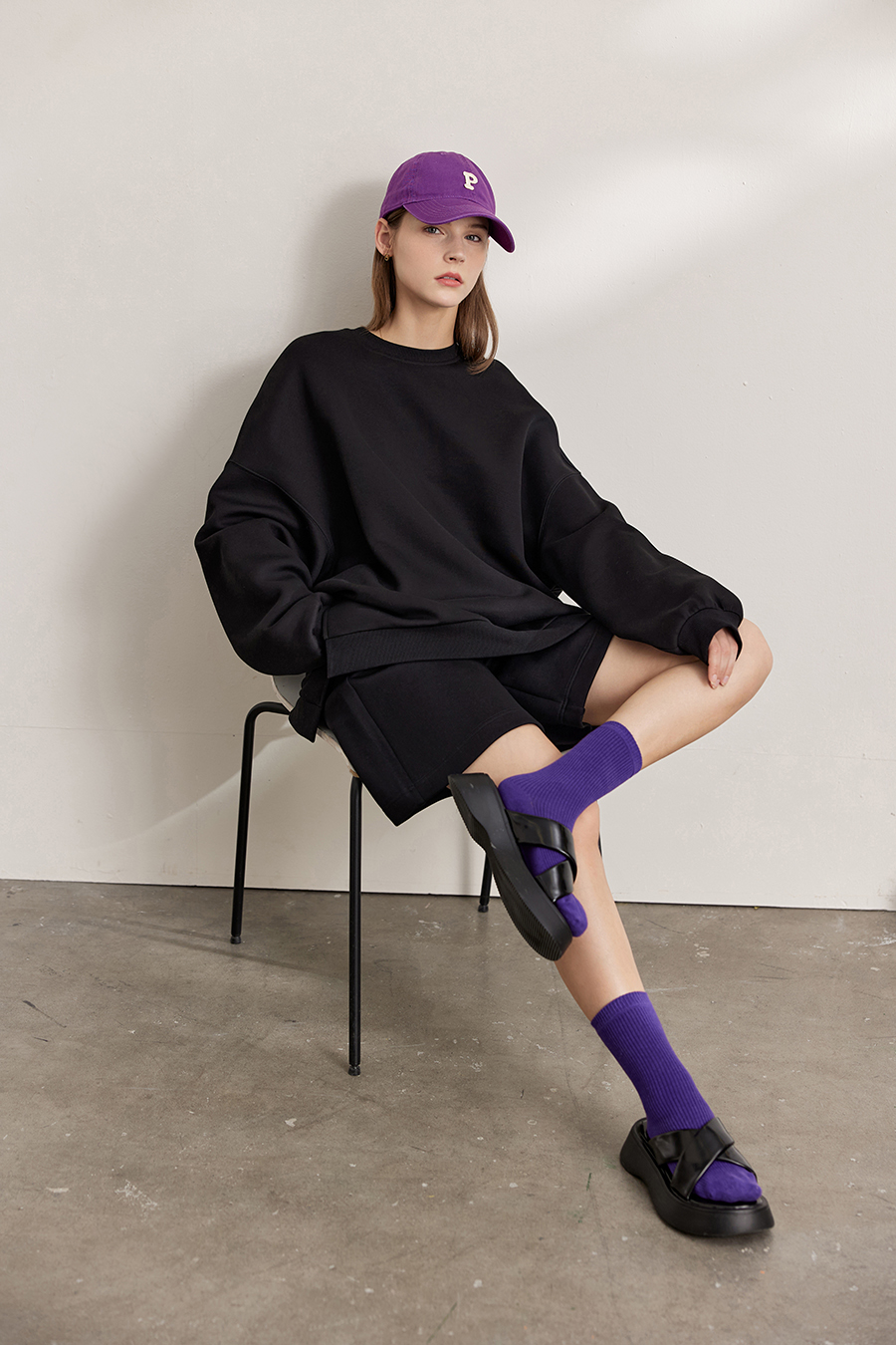 Air Cotton Sweatshirt & Bermuda Shorts Set