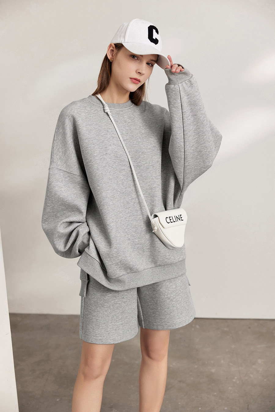 Air Cotton Sweatshirt & Bermuda Shorts Set