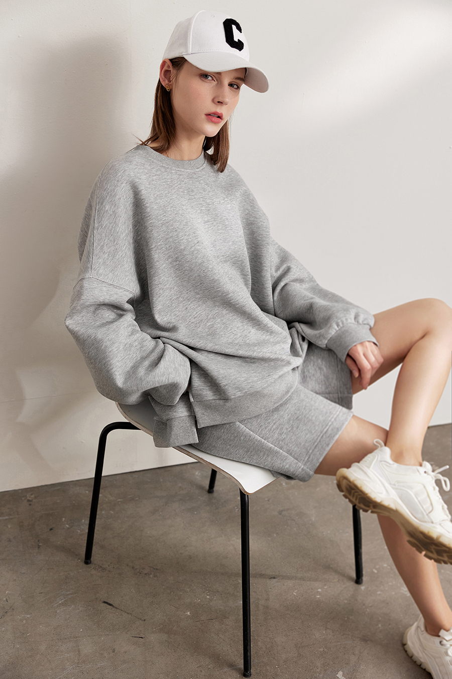 Air Cotton Sweatshirt & Bermuda Shorts Set