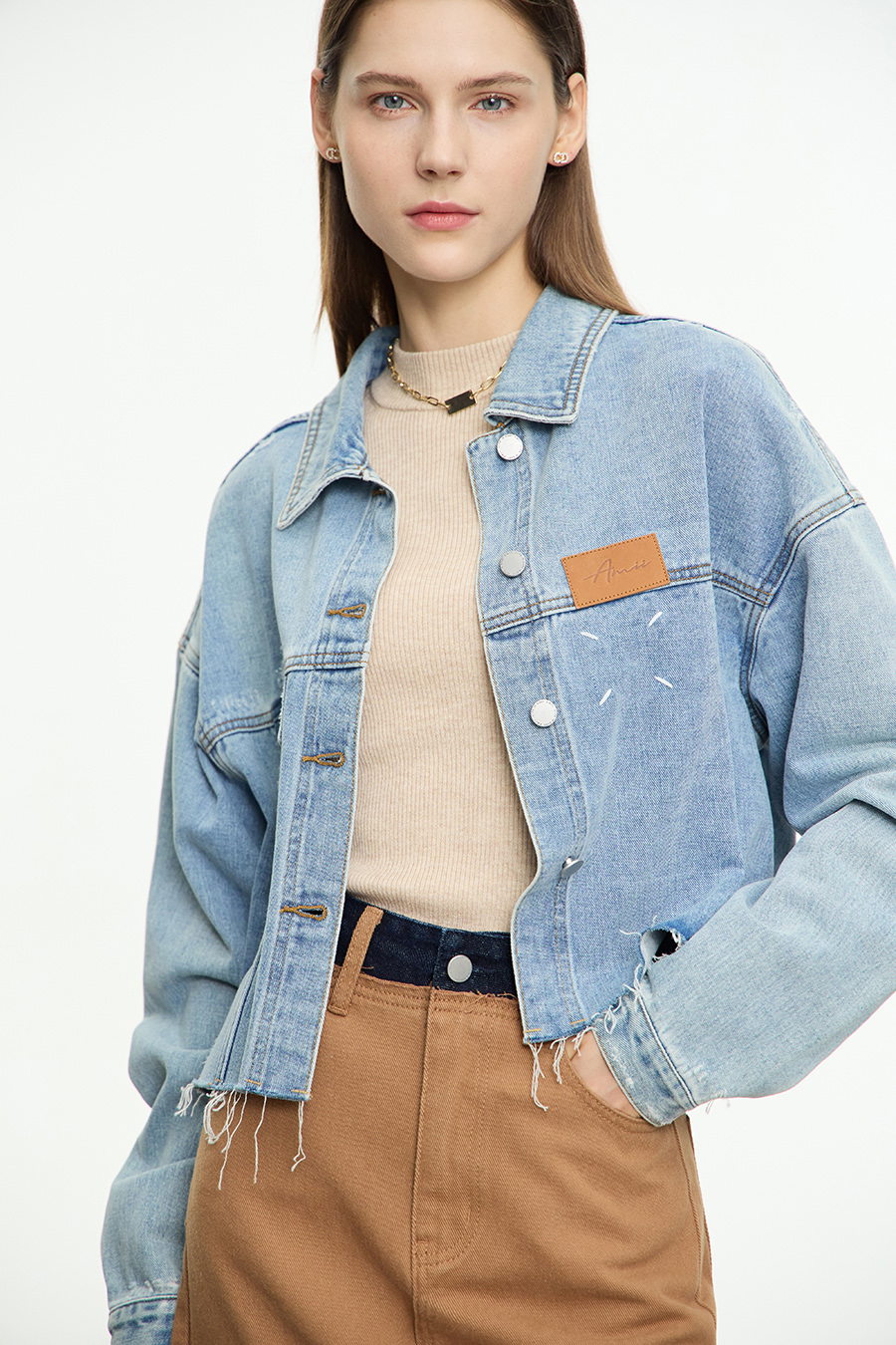 Mock Neck Ribbed Sweater|AMII-AMII.com