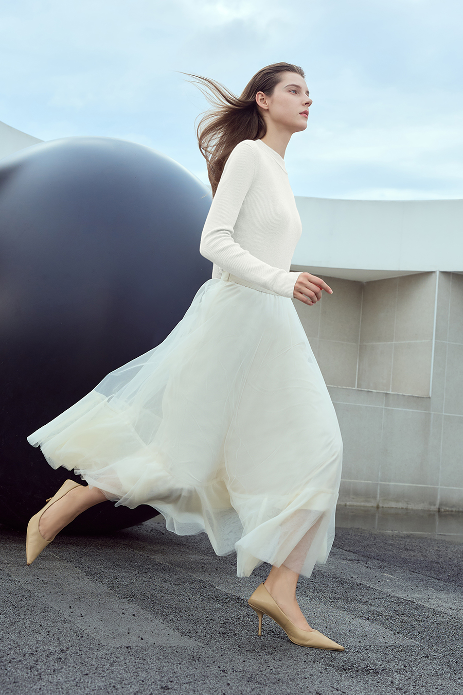 Mock Neck Ribbed Sweater|AMII-AMII.com