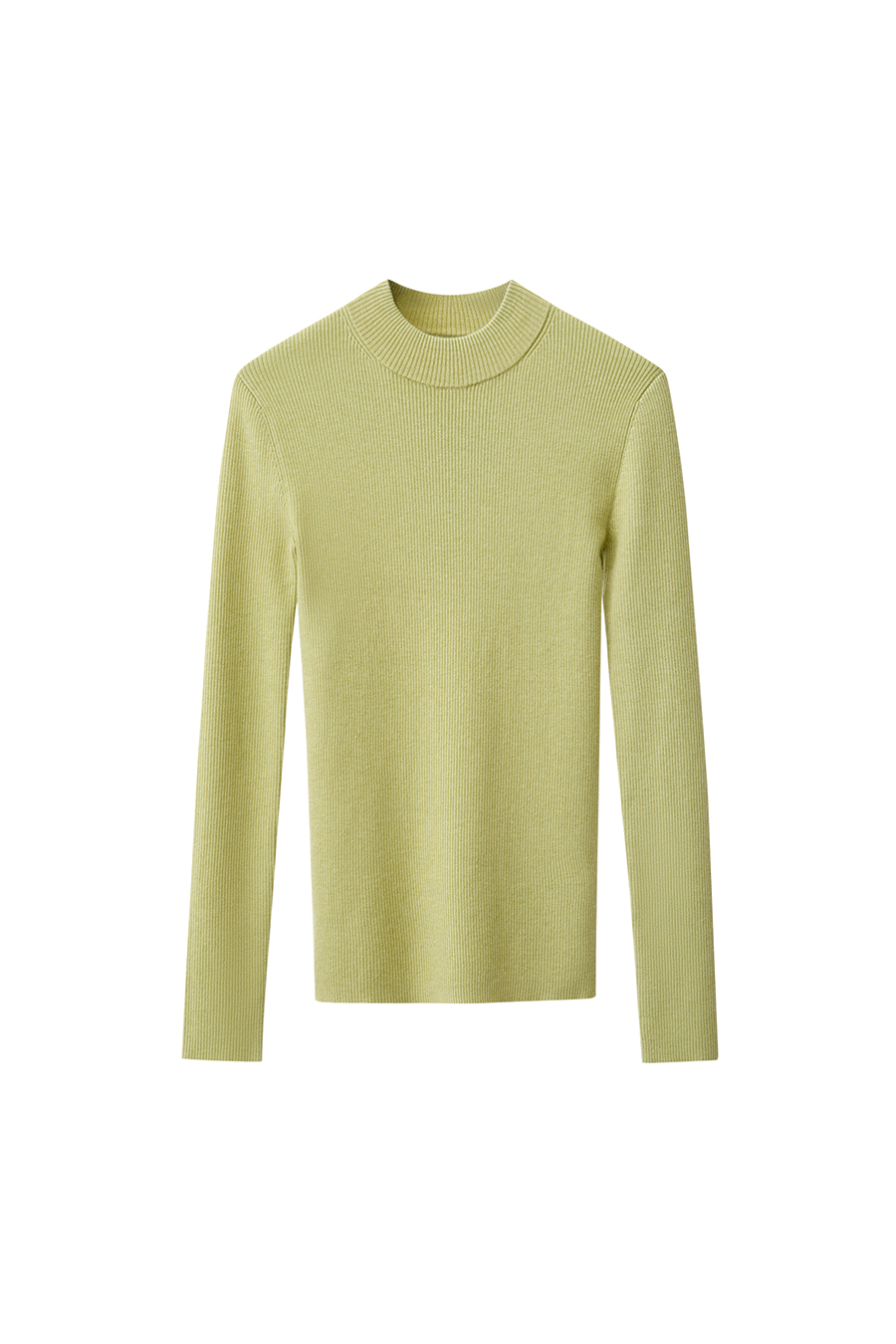 Mock Neck Ribbed Sweater|AMII-AMII.com