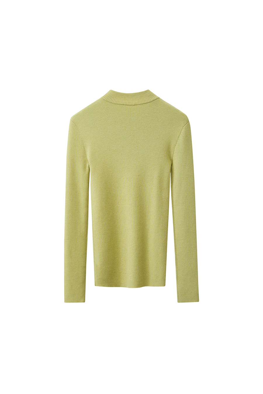 Mock Neck Ribbed Sweater|AMII-AMII.com