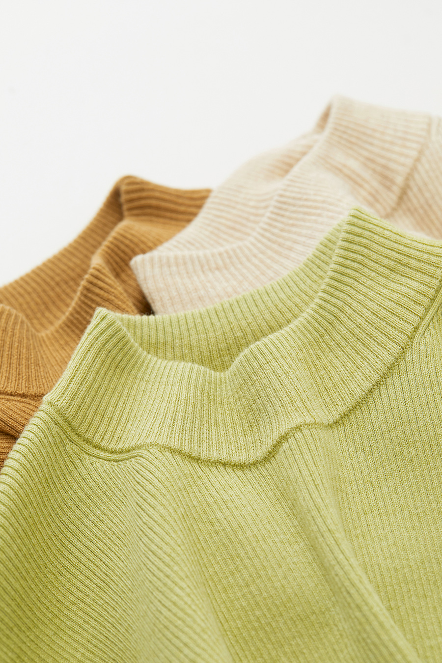 Mock Neck Ribbed Sweater|AMII-AMII.com