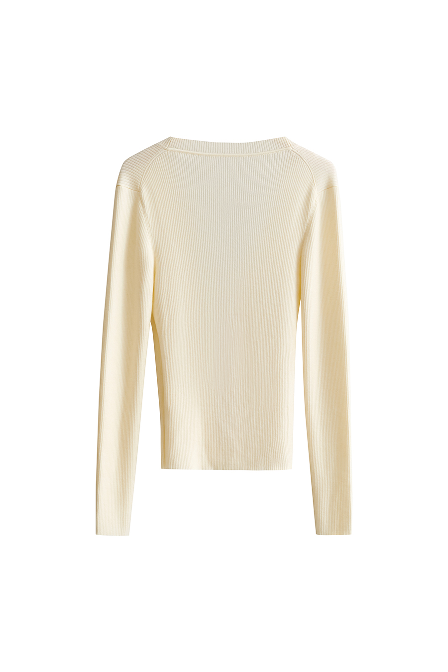 V - Neck Fake Placket Knitted Sweater|AMII-AMII.com