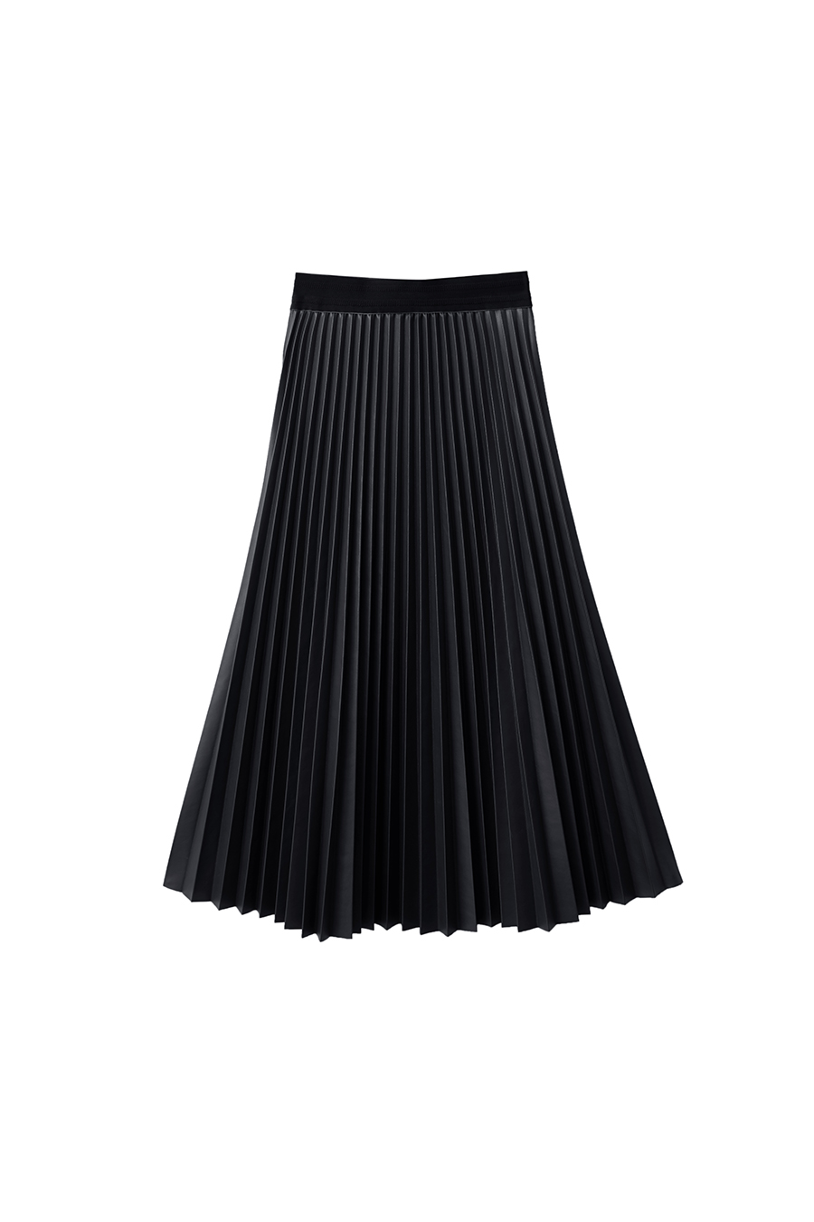 PU Leather Pleated Skirt|AMII-AMII.com