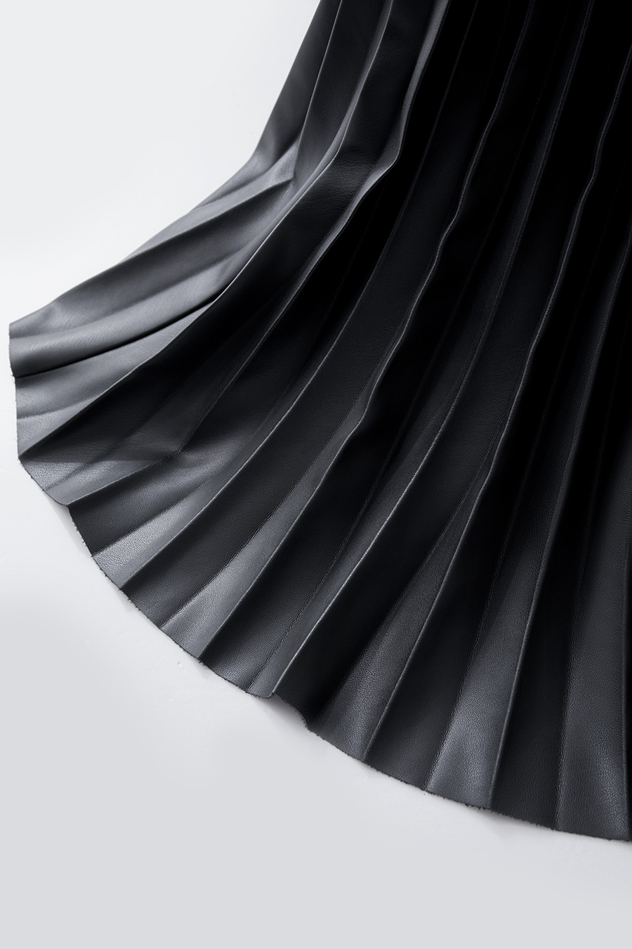 PU Leather Pleated Skirt|AMII-AMII.com