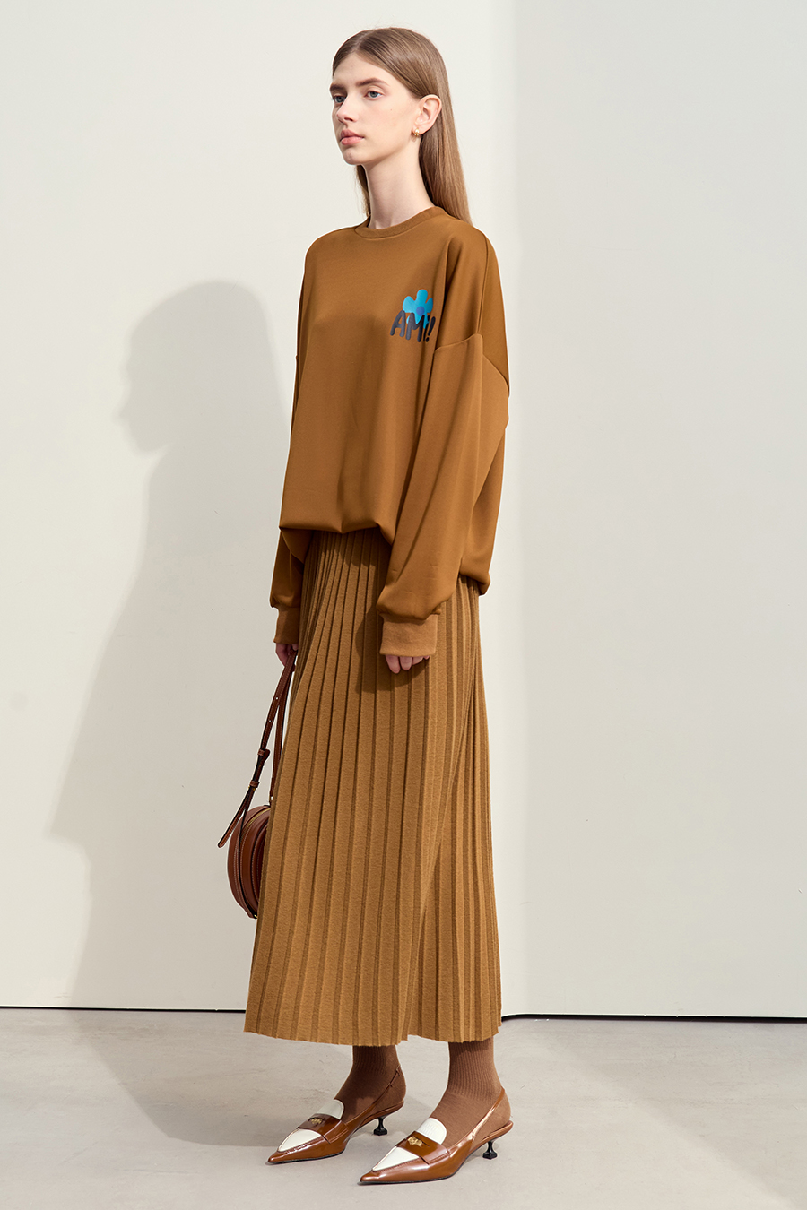 Knitted Pleated Skirt|AMII-AMII.com