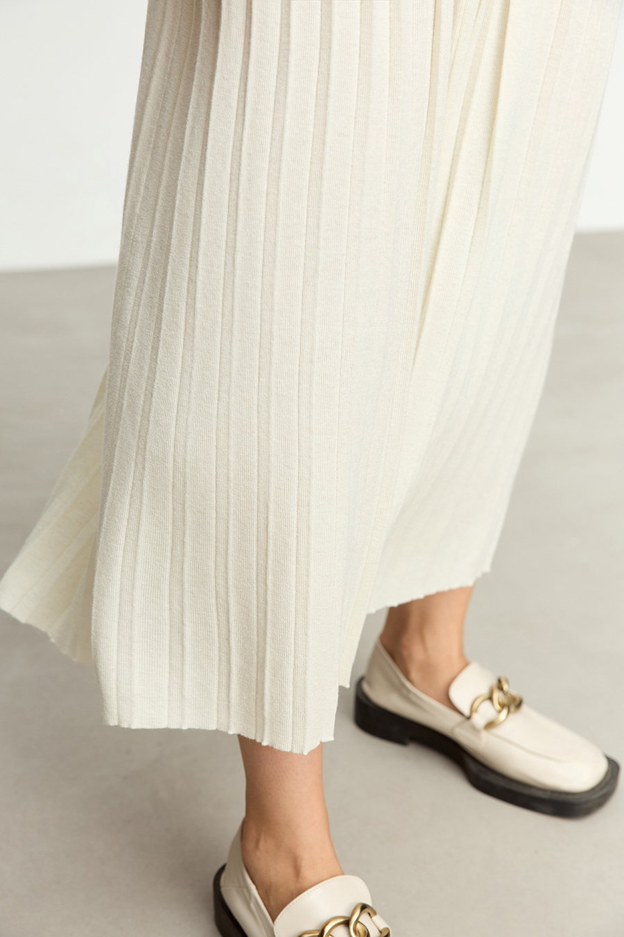 Knitted Pleated Skirt|AMII-AMII.com