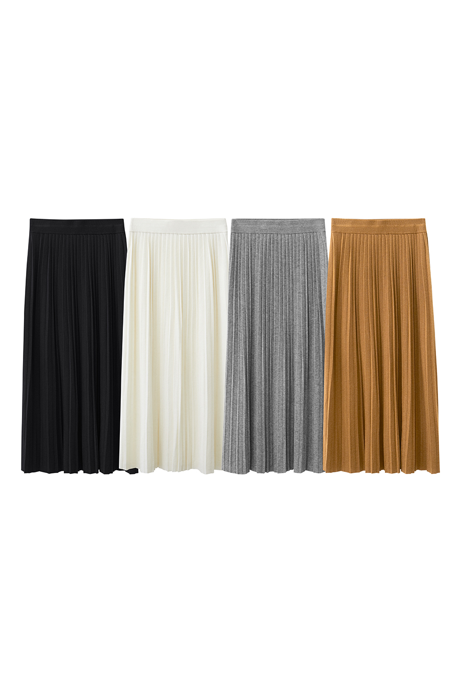Knitted Pleated Skirt|AMII-AMII.com