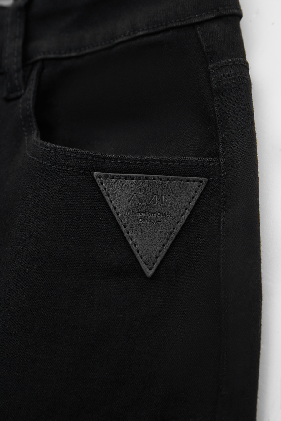 Slim Fit Black Denim Pants|AMII-AMII.com