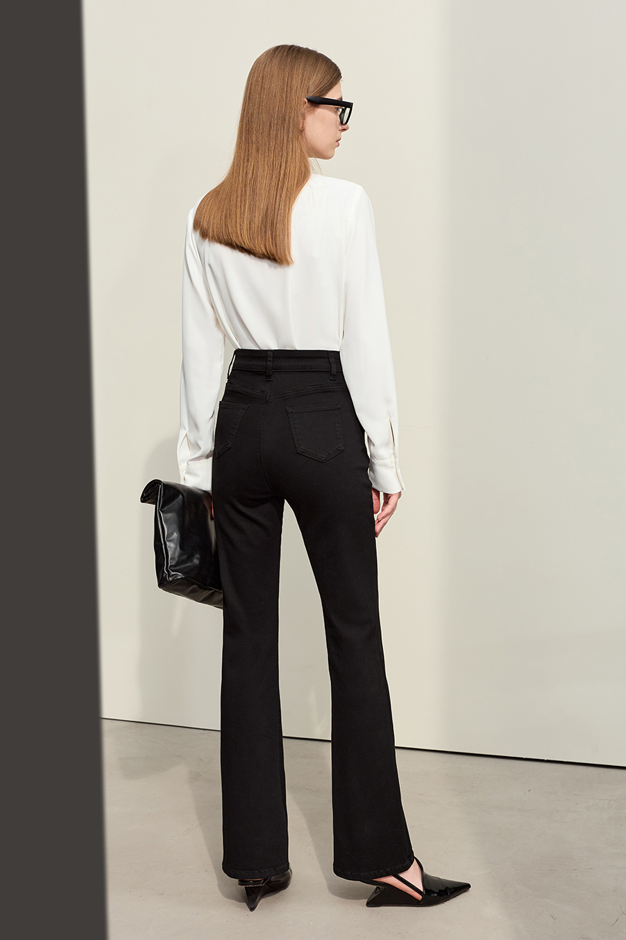 Slim Fit Black Denim Pants|AMII-AMII.com