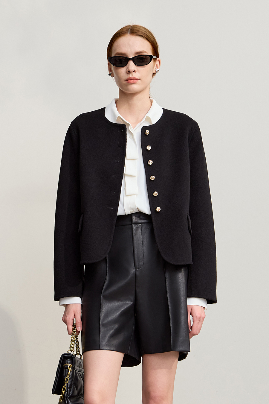 Crew Neck All - Wool Double - faced Fabric|AMII-AMII.com