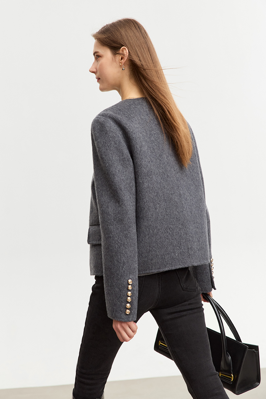 Crew Neck All - Wool Double - faced Fabric|AMII-AMII.com