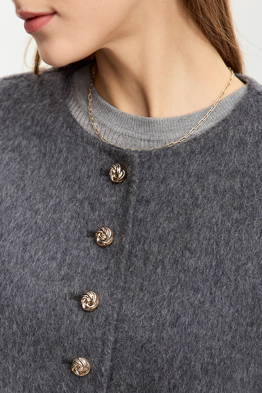 Crew Neck All - Wool Double - faced Fabric|AMII-AMII.com