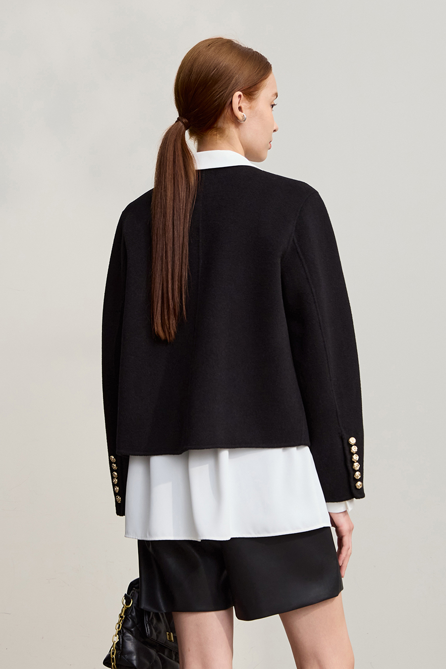 Crew Neck All - Wool Double - faced Fabric|AMII-AMII.com